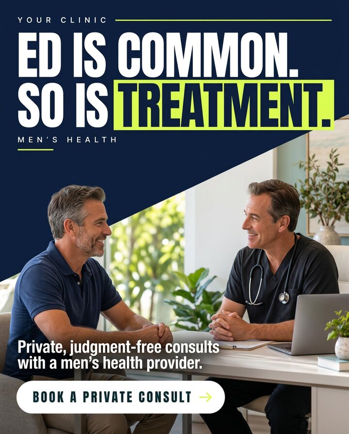 Concept Men&rsquo;s health ad for a sample clinic