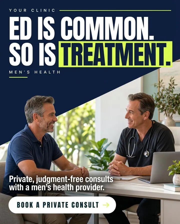 Concept Men’s health ad for a sample clinic