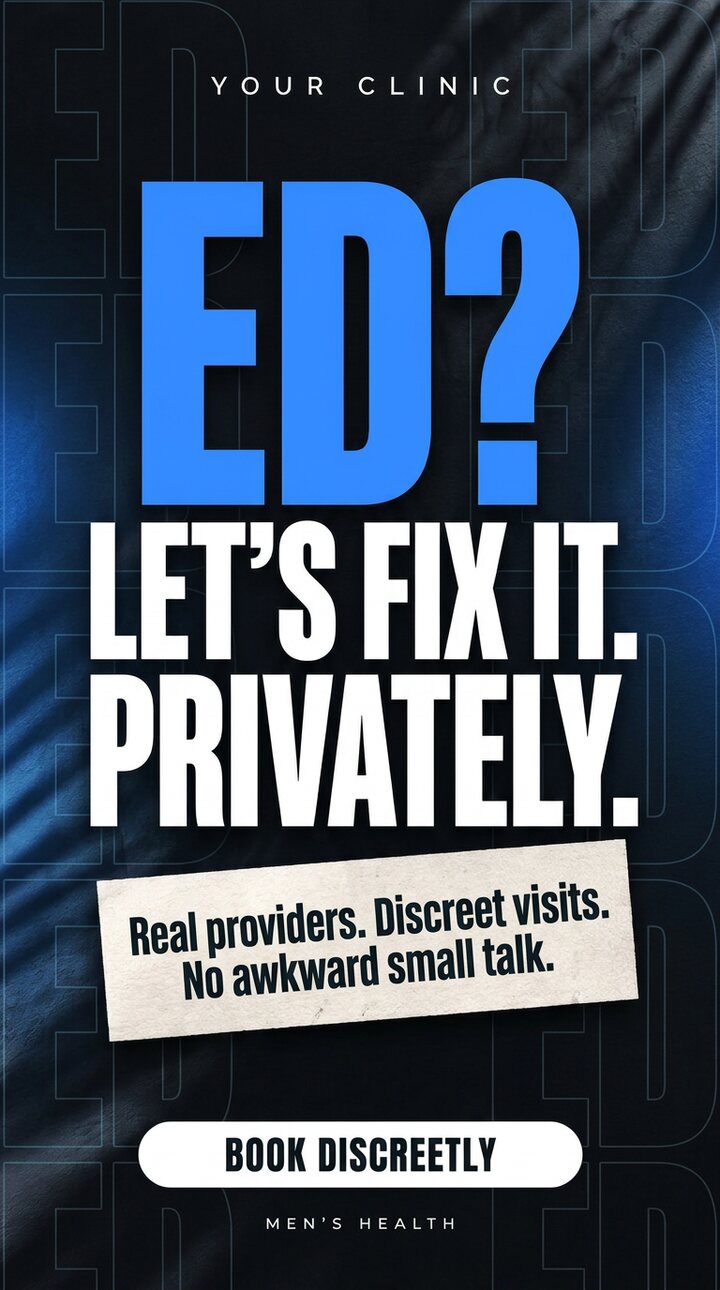 Concept Men&rsquo;s health ad for a sample clinic